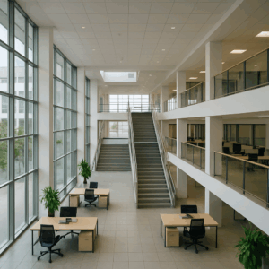Modern office building interior