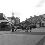 burnley town centre A black and white image of Burnley town centre